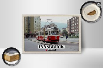 Panneau en bois voyage Innsbruck Autriche Pradl ville 18x12 cm décoration 2