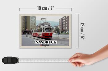 Panneau en bois voyage Innsbruck Autriche Pradl ville 18x12 cm décoration 4