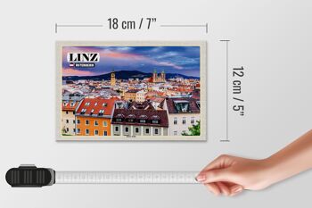 Panneau en bois voyage Linz Autriche centre-ville 18x12 cm décoration 4