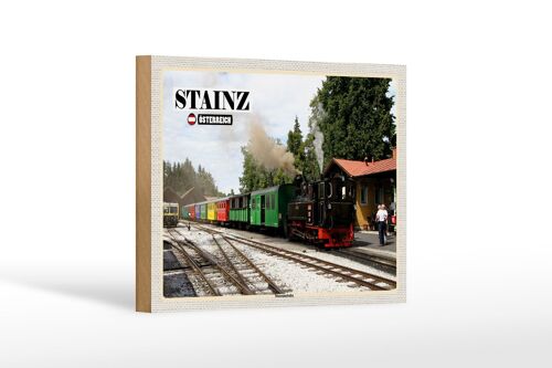 Holzschild Reise Stainz Österreich Museumsbahn 18x12 cm Dekoration