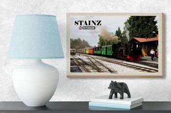 Panneau en bois voyage Stainz Autriche musée chemin de fer 18x12 cm décoration 3