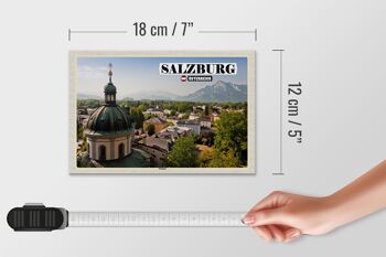 Panneau en bois voyage Salzbourg Nonntal Autriche 18x12 cm décoration 4