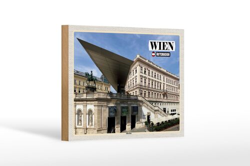 Holzschild Reise Wien Österreich Albertina 18x12 cm Geschenk