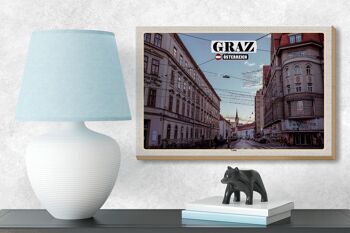 Panneau en bois voyage Graz Autriche Lend ville 18x12 cm décoration 3