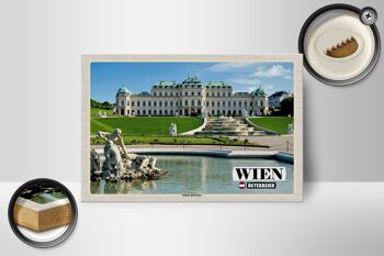 Panneau en bois voyage Vienne Autriche Palais du Belvédère 18x12 cm 2