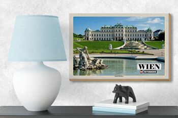 Panneau en bois voyage Vienne Autriche Palais du Belvédère 18x12 cm 3