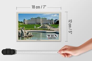 Panneau en bois voyage Vienne Autriche Palais du Belvédère 18x12 cm 4