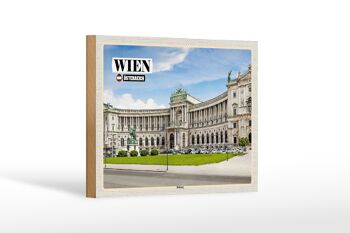 Panneau en bois voyage Vienne Autriche architecture Hofburg 18x12 cm 1