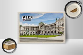 Panneau en bois voyage Vienne Autriche architecture Hofburg 18x12 cm 2