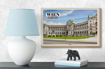 Panneau en bois voyage Vienne Autriche architecture Hofburg 18x12 cm 3