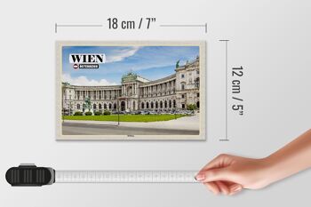 Panneau en bois voyage Vienne Autriche architecture Hofburg 18x12 cm 4