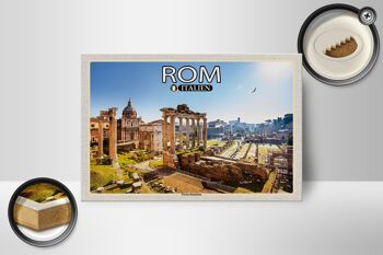 Panneau en bois voyage Rome Italie Forum Romanum 18x12 cm cadeau 2