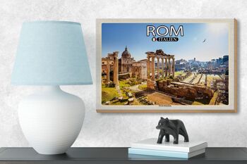 Panneau en bois voyage Rome Italie Forum Romanum 18x12 cm cadeau 3