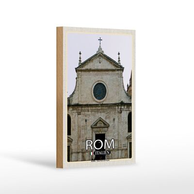 Cartel de madera viaje Roma Italia Basílica Santa María 12x18 cm decoración