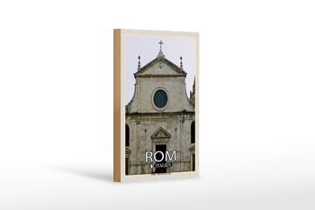 Panneau en bois voyage Rome Italie Basilique Santa Maria 12x18 cm décoration 1