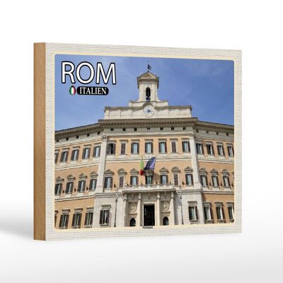 Holzschild Reise Rom Italien Parlament Architektur 18x12 cm