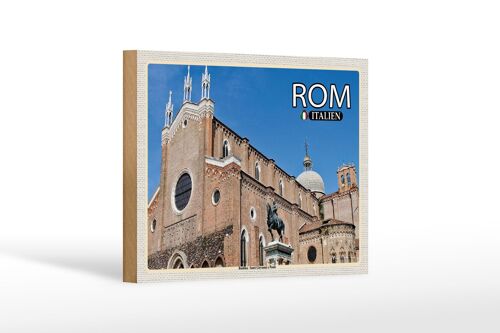 Holzschild Reise Rom Basilika Santi Giovanni e Paolo 18x12 cm