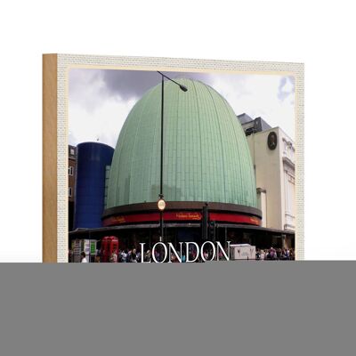Holzschild Städte London England Madame Tussauds 18x12 cm Dekoration