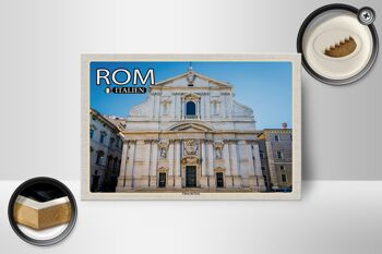 Panneau en bois voyage Rome Italie Chiesa del Gesu 18x12 cm décoration 2