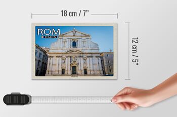 Panneau en bois voyage Rome Italie Chiesa del Gesu 18x12 cm décoration 4