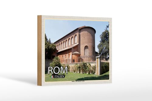 Holzschild Reise Rom Santa Sabina All´Aventino 18x12 cm Dekoration