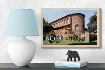 Panneau en bois voyage Rome Santa Sabina All'Aventino 18x12 cm décoration 3