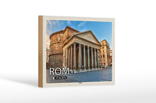 Holzschild Reise Rom Italien Pantheon Baukunst 18x12 cm Dekoration