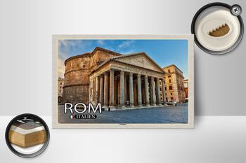 Panneau en bois voyage Rome Italie Panthéon architecture 18x12 cm décoration 2