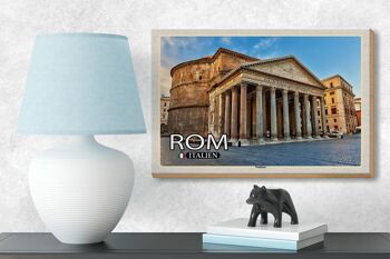 Panneau en bois voyage Rome Italie Panthéon architecture 18x12 cm décoration 3