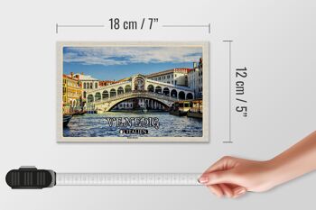 Panneau en bois voyage Venise Italie Pont du Rialto 18x12 cm décoration 4