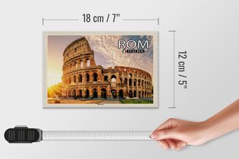 Panneau en bois voyage Rome Italie Colisée architecture 18x12 cm 4