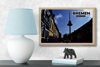 Panneau en bois villes Brême Allemagne Wallanlagen 18x12 cm décoration 3