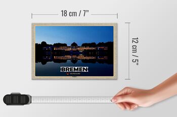 Panneau en bois villes Brême Allemagne Parkhotel 18x12 cm décoration 4
