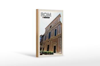 Panneau en bois voyage Rome Italie Santa Maria Dell Anima 12x18 cm 1