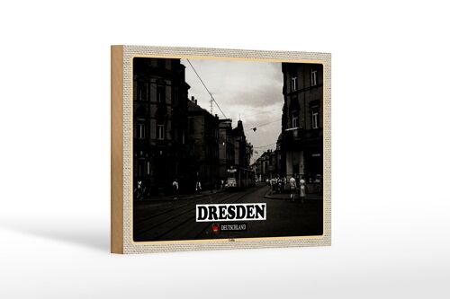 Holzschild Städte Dresden Deutschland Cotta 18x12 cm Geschenke