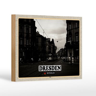 Cartello in legno città Dresda Germania Cotta 18x12 cm regali