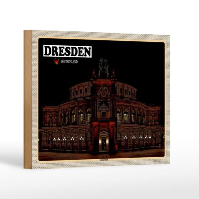 Holzschild Städte Dresden Sächsische Schweiz 18x12 cm Dekoration