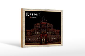 Panneau en bois villes Dresde Suisse saxonne 18x12 cm décoration 1