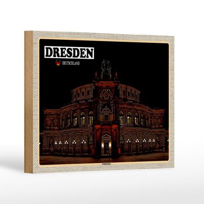 Wooden sign cities Dresden Saxon Switzerland 18x12 cm decoration