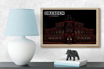 Panneau en bois villes Dresde Suisse saxonne 18x12 cm décoration 3