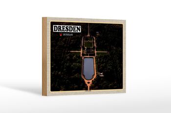 Panneau en bois villes Dresde Allemagne grand jardin 18x12 cm 1