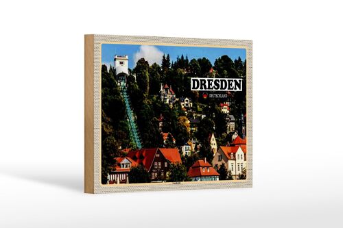 Holzschild Städte Dresden Deutschland Loschwitz 18x12 cm Dekoration