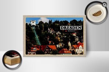 Panneau en bois villes Dresde Allemagne Loschwitz 18x12 cm décoration 2
