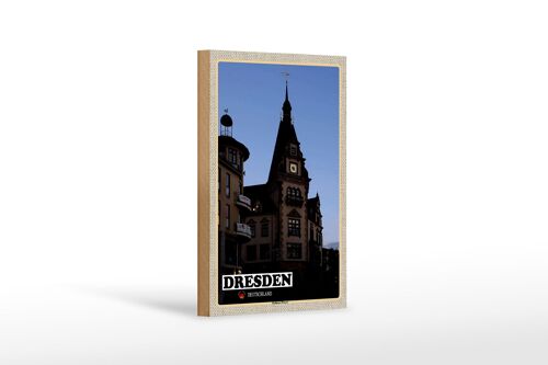 Holzschild Städte Dresden Deutschland Rathaus Plauen 12x18 cm