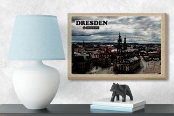 Panneau en bois villes Dresde Allemagne vieille ville 18x12 cm décoration 3