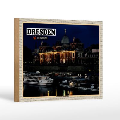 Cartel de madera ciudades Universidad de Bellas Artes de Dresde 18x12 cm