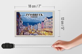 Panneau en bois voyage Innsbruck Autriche Noël 18x12 cm décoration 4