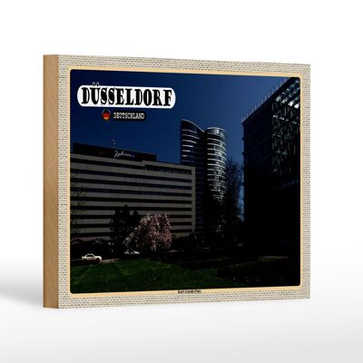 Cartel de madera ciudades Düsseldorf Karl-Arnold-Platz 18x12 cm decoración