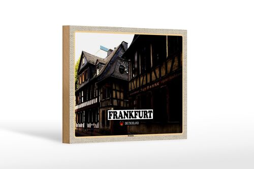 Holzschild Städte Frankfurt Bornheim Altstadt 18x12 cm Dekoration