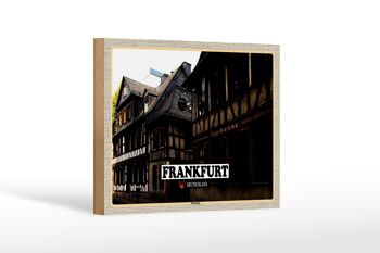 Panneau en bois villes Francfort Bornheim vieille ville 18x12 cm décoration 1